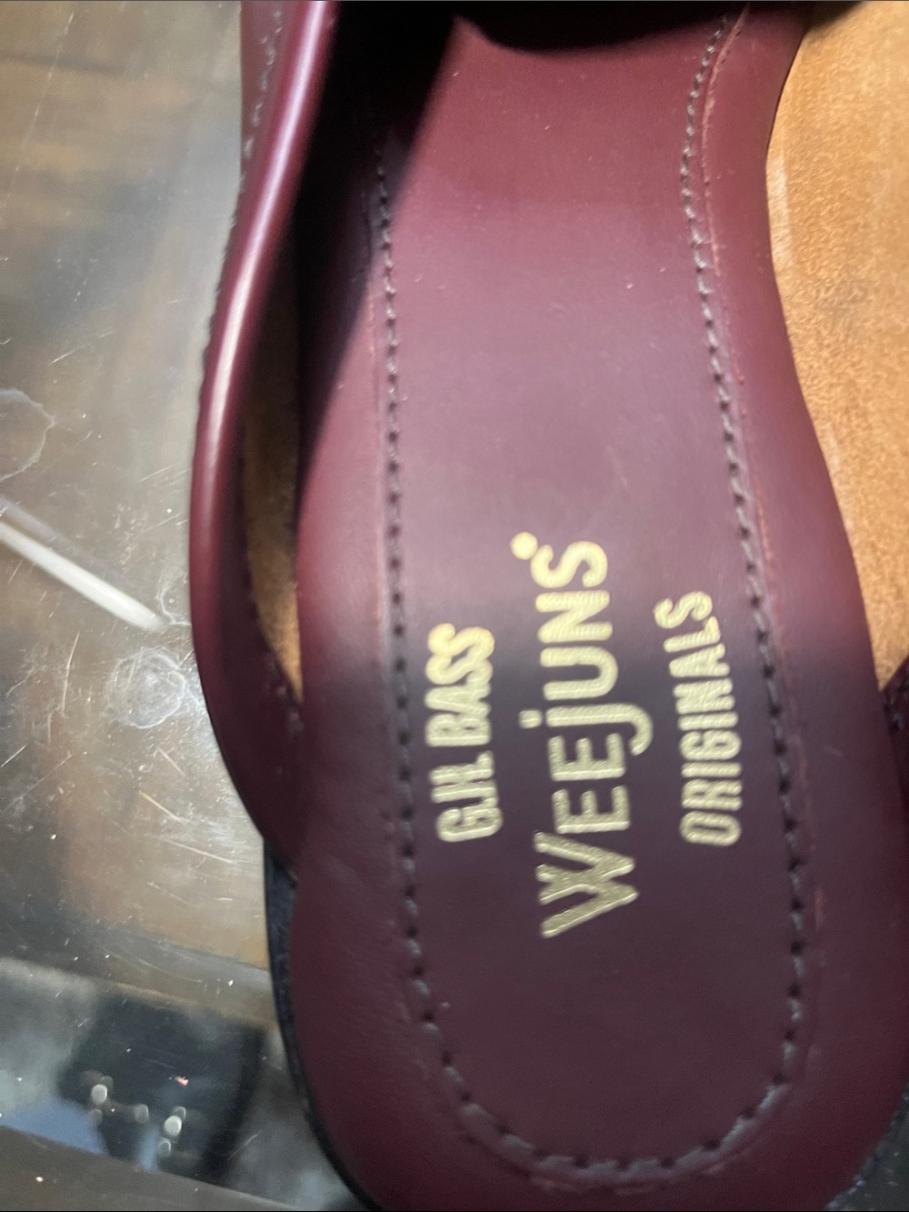 G.H. Bass & Co. Women's Burgundy Penny Loafer Mules - Picture 3 of 6